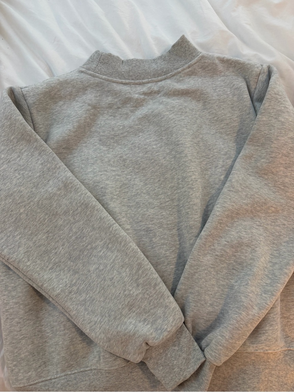 Parke Core Grey mockneck with denim patch Sweatshirt - Picture 2 of 5